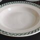 6 old mismatched deep plates Terre de Fer, glass and blue colors