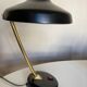 1960 black sheet metal and brass orientable lamp