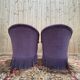 Pair of toad armchairs – Napoleon III style – Purple velvet – 19th century