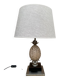 Table lamp or living room travertine and silvered metal Philippe Barbier