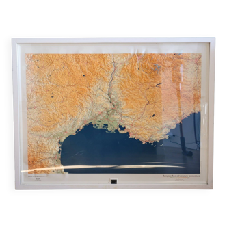 Large relief map IGN The South of France Languedoc Cévennes Provence