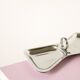 Small stainless steel dish with two compartments, Design, 1970