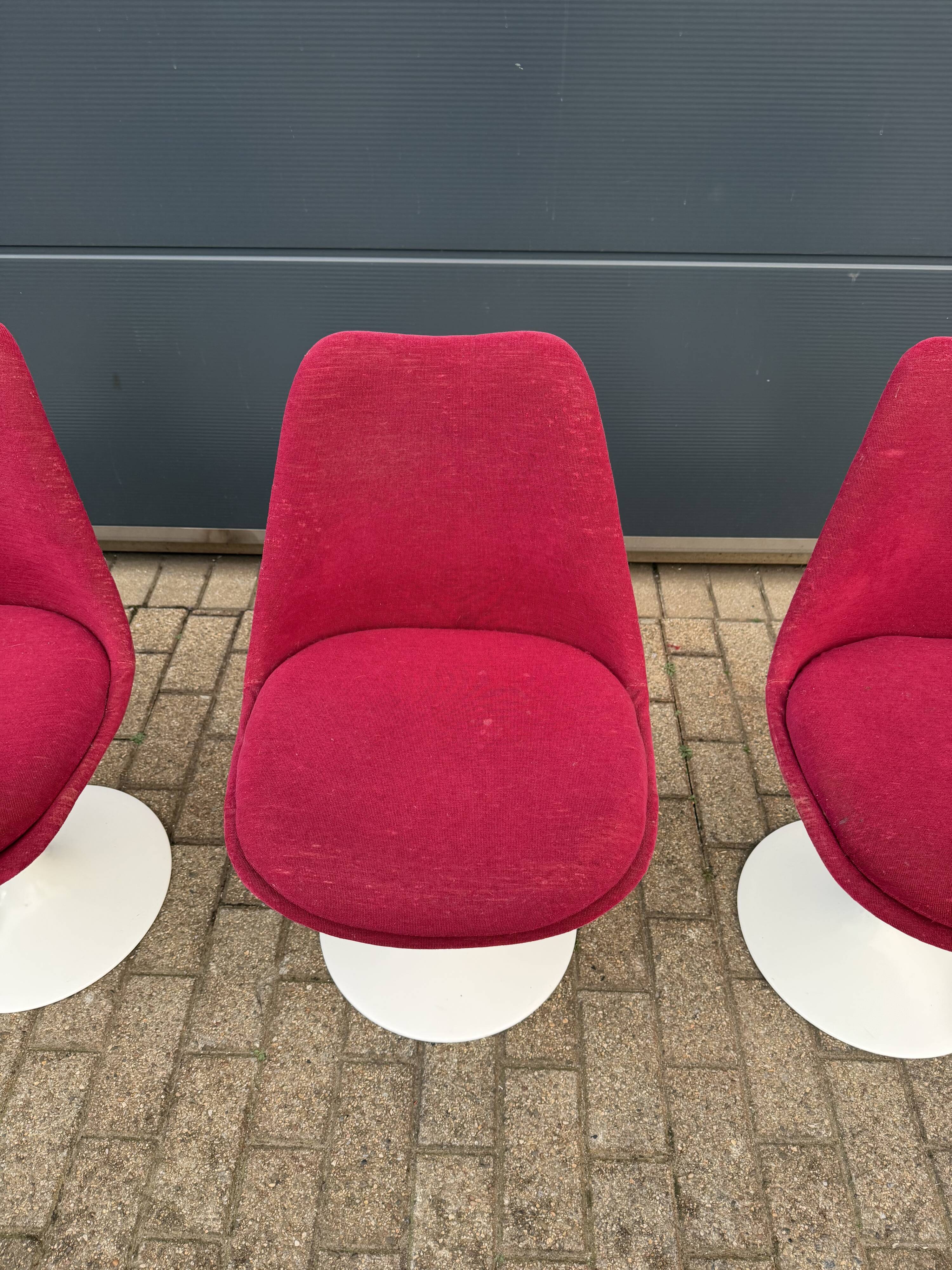 6 original vintage Knoll Tulip chairs by Eero Saarinen