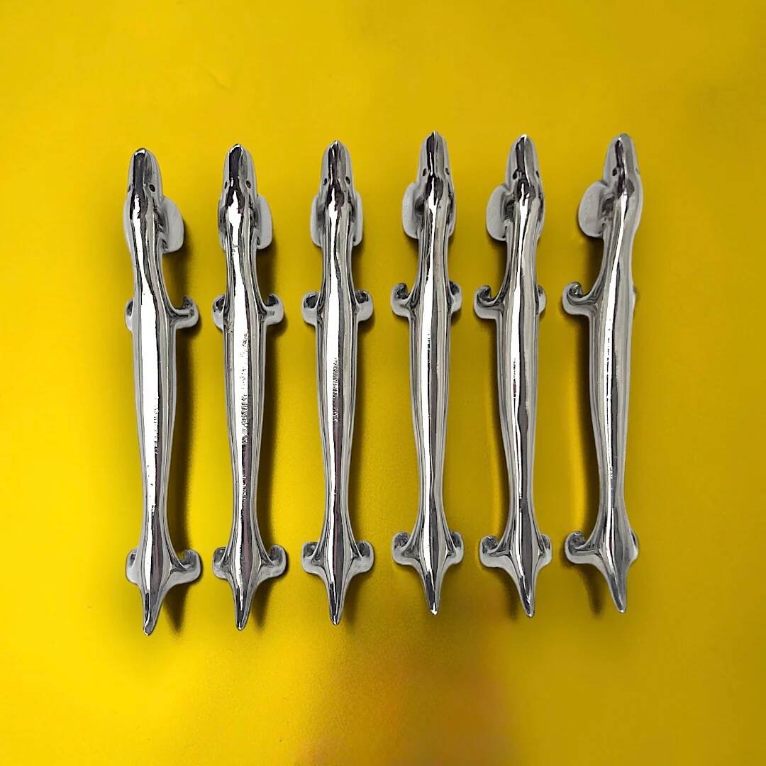 Vintage silver-plated dachshund knife rests – set of 6 – retro table decoration