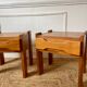 Paire de tables de chevet en orme maison regain 1970