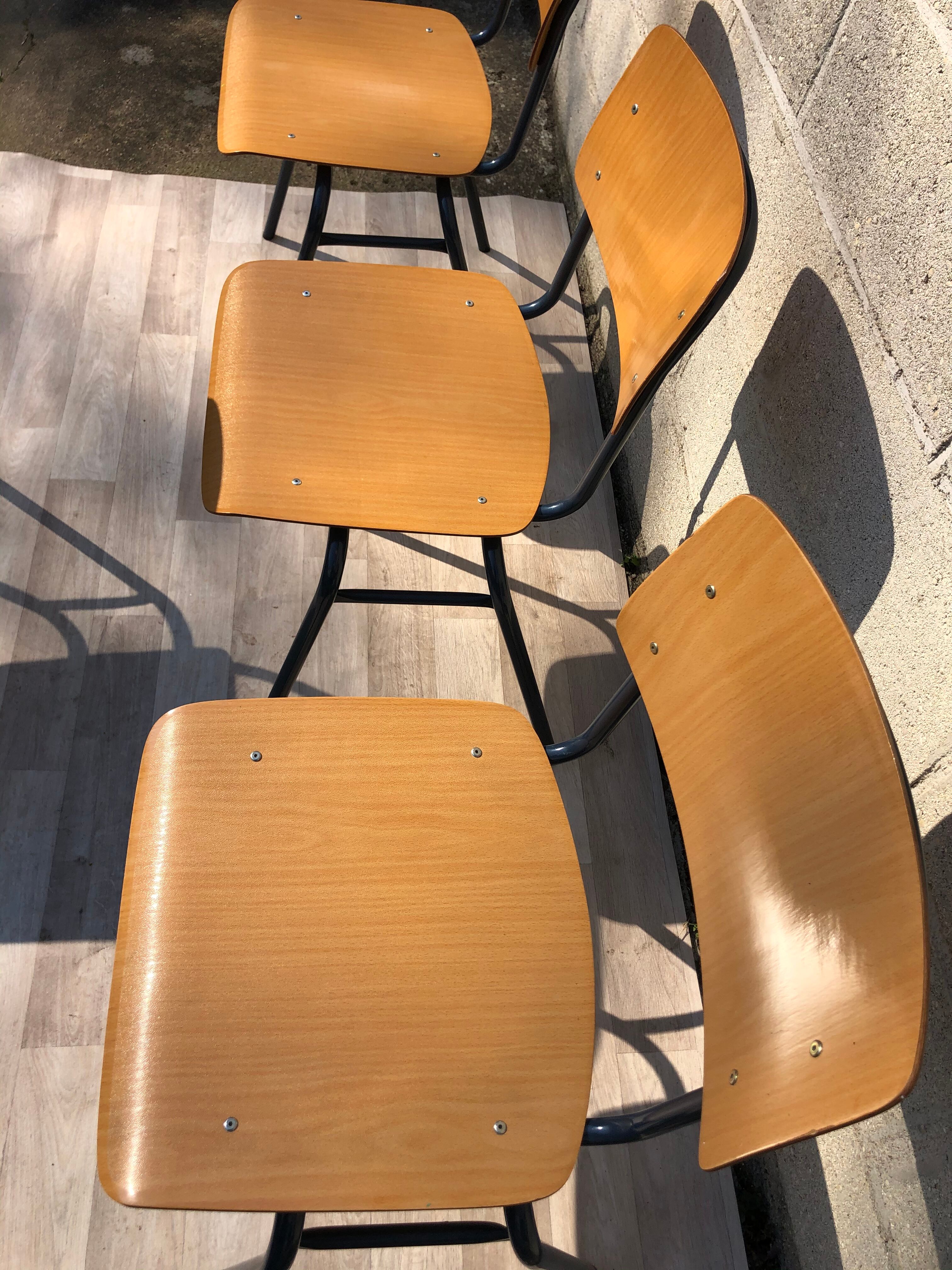 Lot de 4 chaises vintage Arhend Hollande