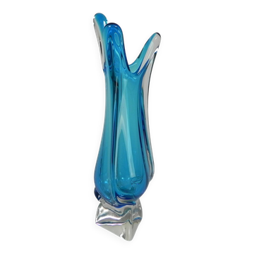 Vase en verre vintage Val St. Lambert, années 1950