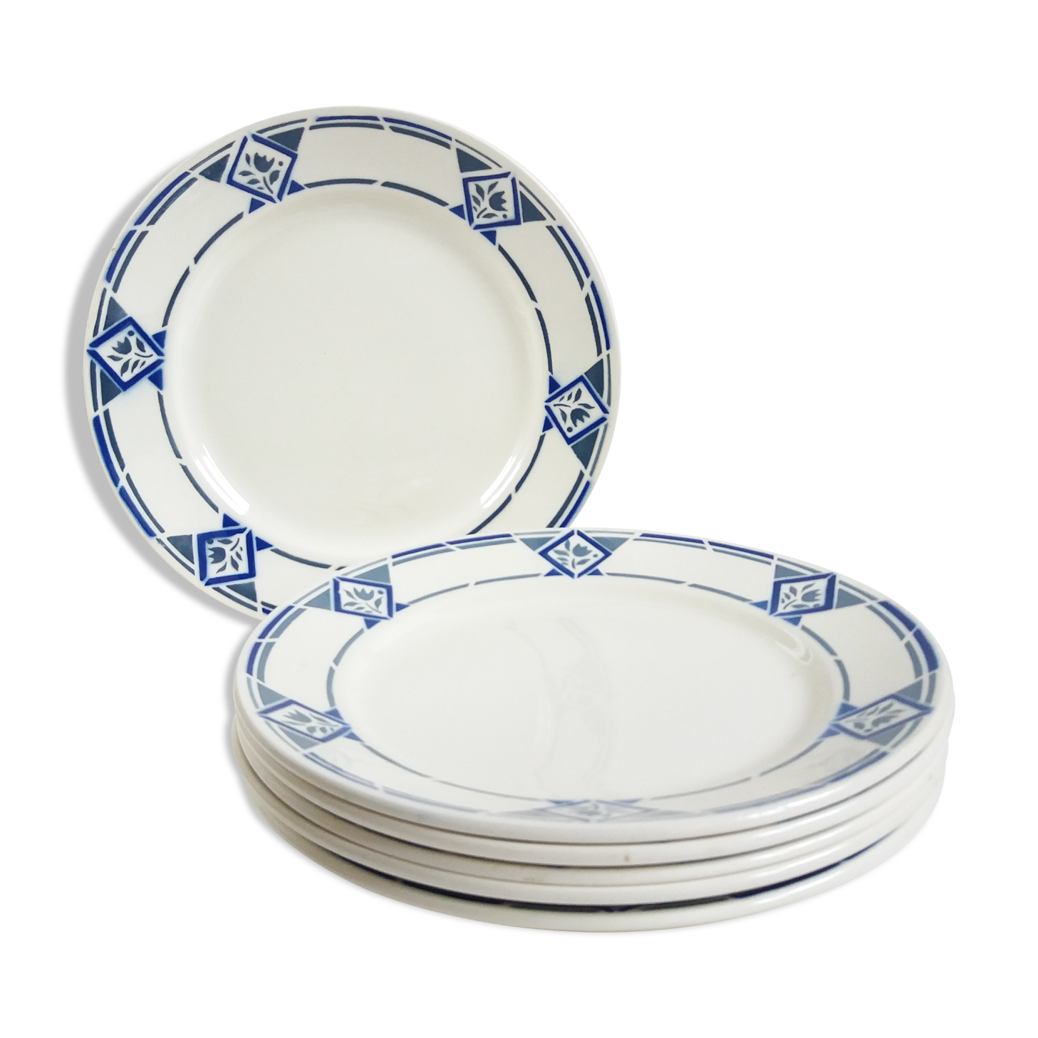 6 Art Deco flat plates