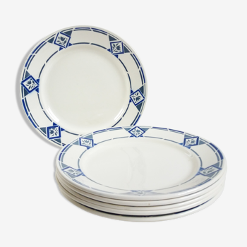 6 assiettes plates Art Deco