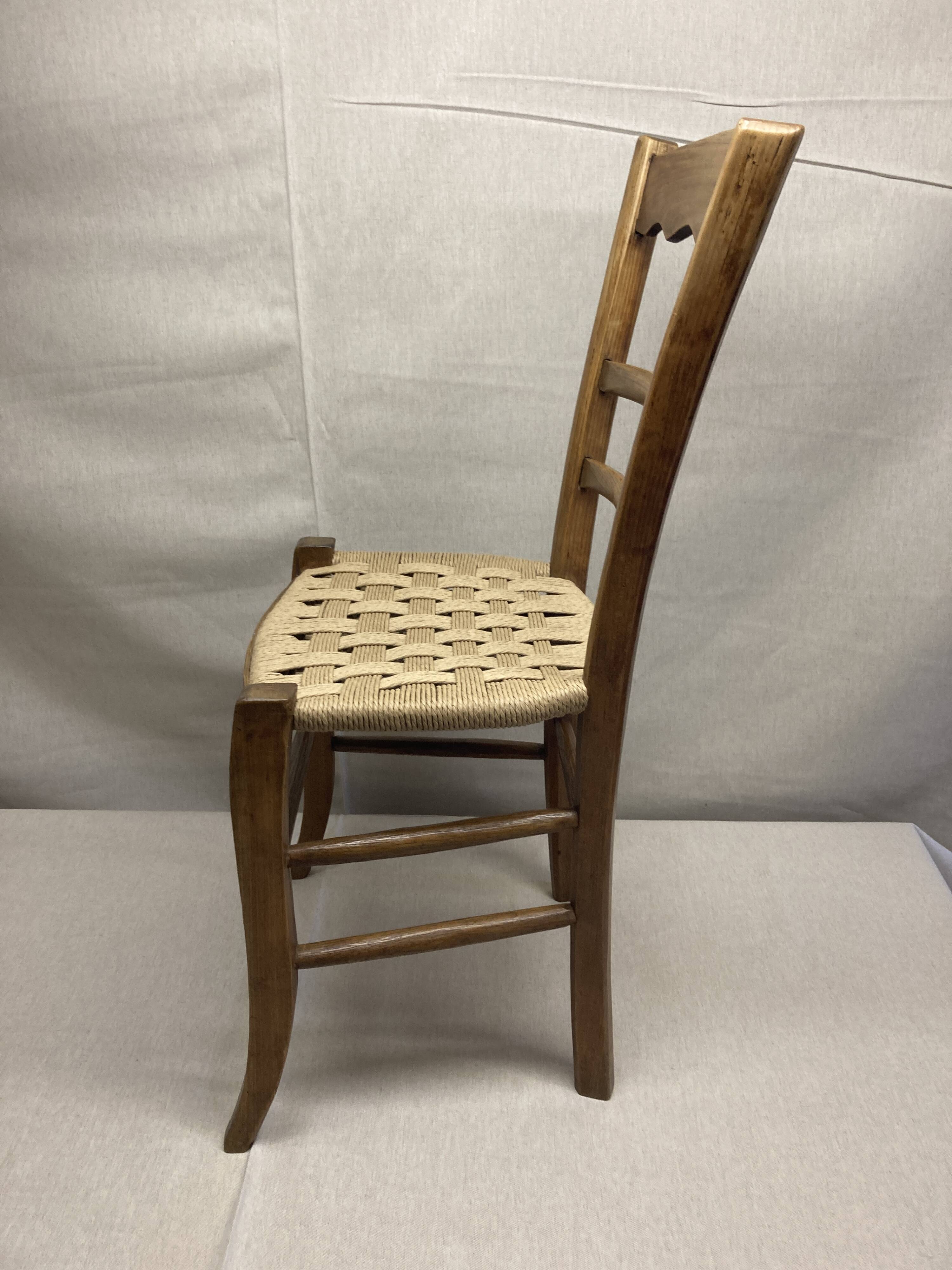 19th-century peasant chair restored – handmade Danish cord weaving