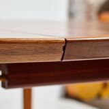Restored teak dining table by henry rosengren hansen for brande møbelindustri mk9477