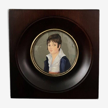 Miniature Almaric portrait of a young man mid-20th century