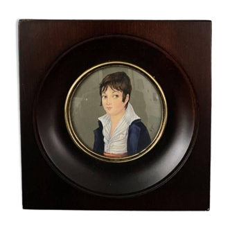 Miniature Almaric portrait of a young man mid-20th century