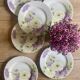 Lot de 6 assiettes plates anciennes - Reine Marguerite de KG Lunéville -