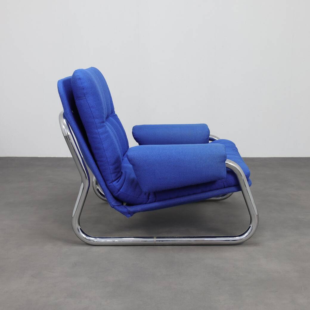 Chrome Tubular Frame Lounge Chair, 1970s