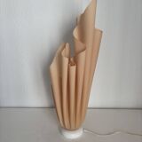 Vintage 1970 Athéna lamp by Georgia Jacob, draped in salmon - 50 cm