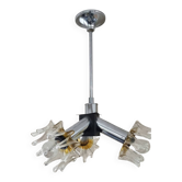Sputnik Lamp in Murano Glass and Chrome by Mazzega, 1970s
