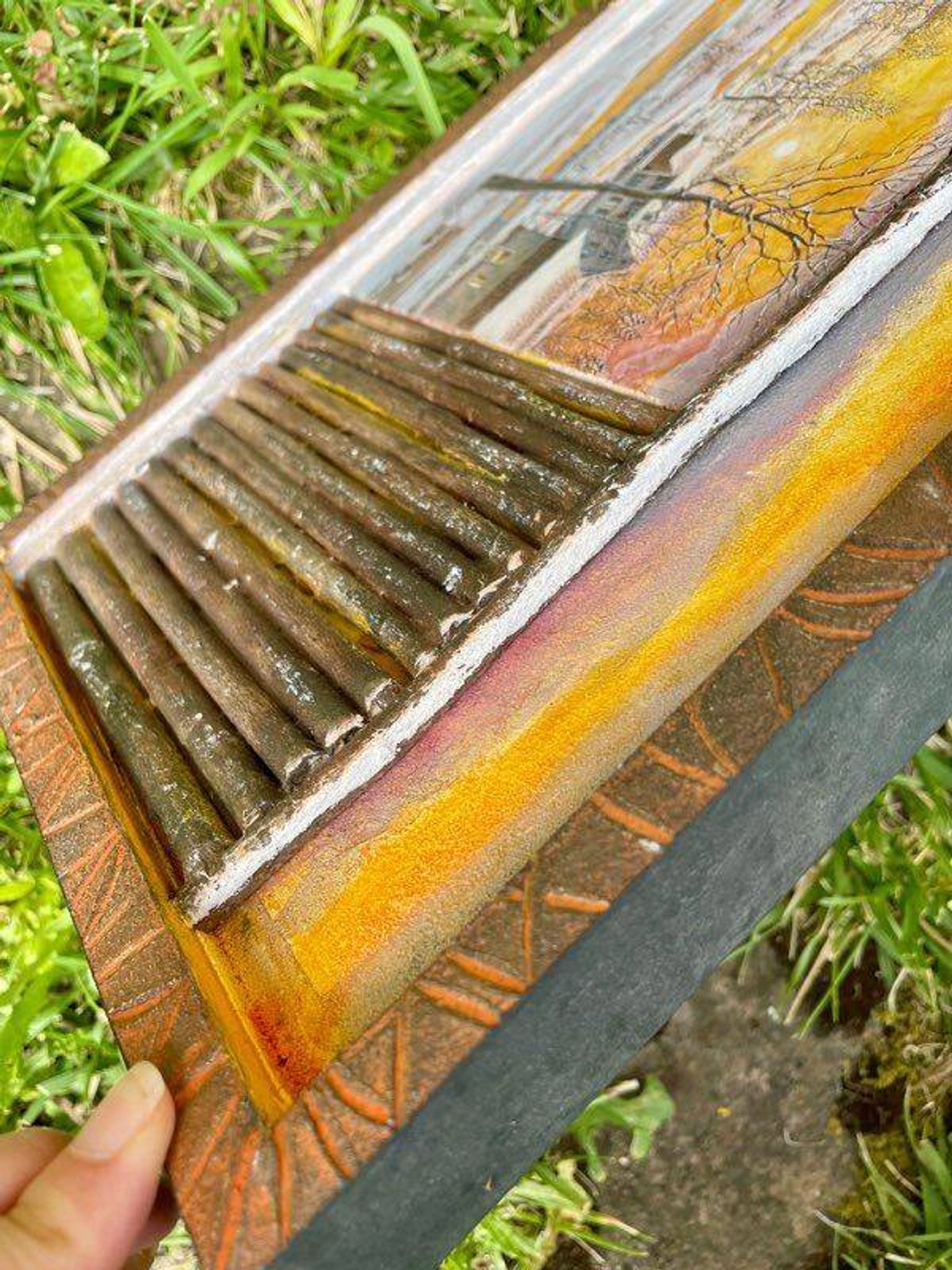 Painting "Chemin d'Or" 2003 - 45 x 23 cm