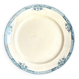 Plat rond Longchamp en terre de fer, service "Lily"