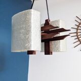 Scandinavian teak pendant light from the 60s