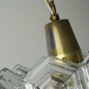 3-tier mid century pendant light with 27 hexagonal glass panels 1960s 70s