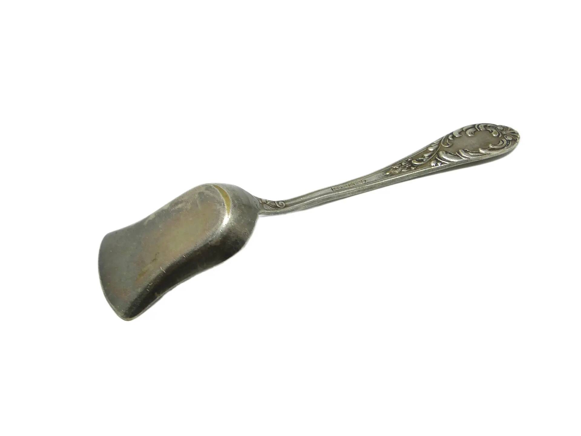 Sugar spoon, Art Nouveau / Art Deco, brass, Poland, 1920s.