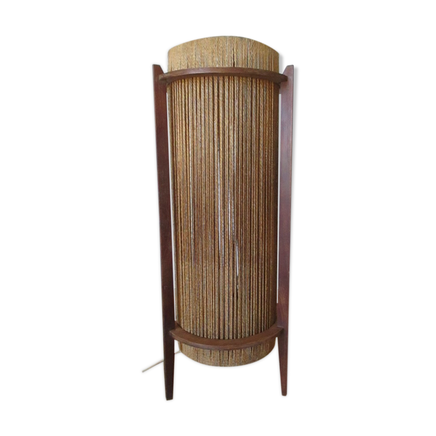 Teak and string lamp