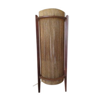 Teak and string lamp
