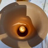 Pair of golden aluminum lamps from the 1960s