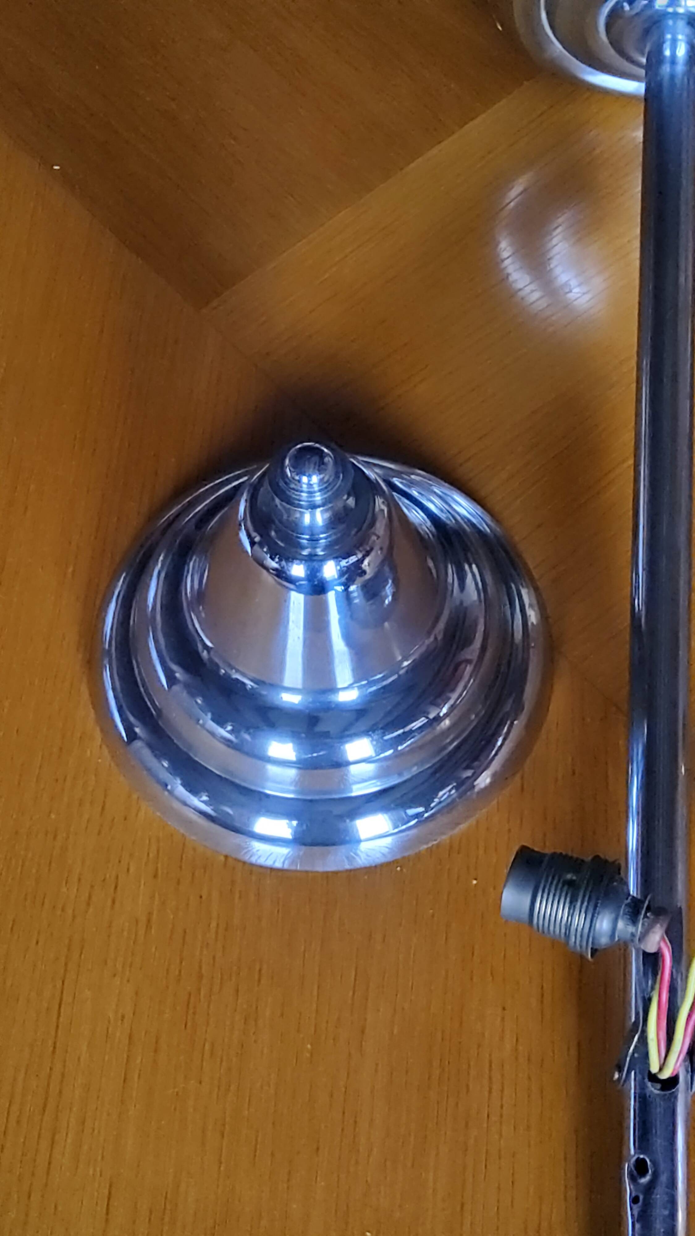 1930s Art Deco chandelier in glass and chromed metal