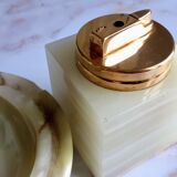 1960-70 onyx ashtray and table lighter set