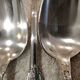 10 silver-plated metal coffee spoons, PG style, Art Nouveau flowers.