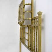 Art Nouveau Italian Brass Double Bed, Early 1900s