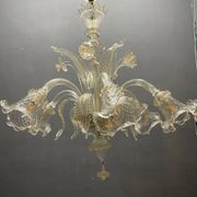 Large Venetian Murano Glass Chandeliers Set of 2