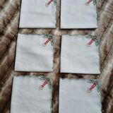 6 serviettes de table brodées anciennes 