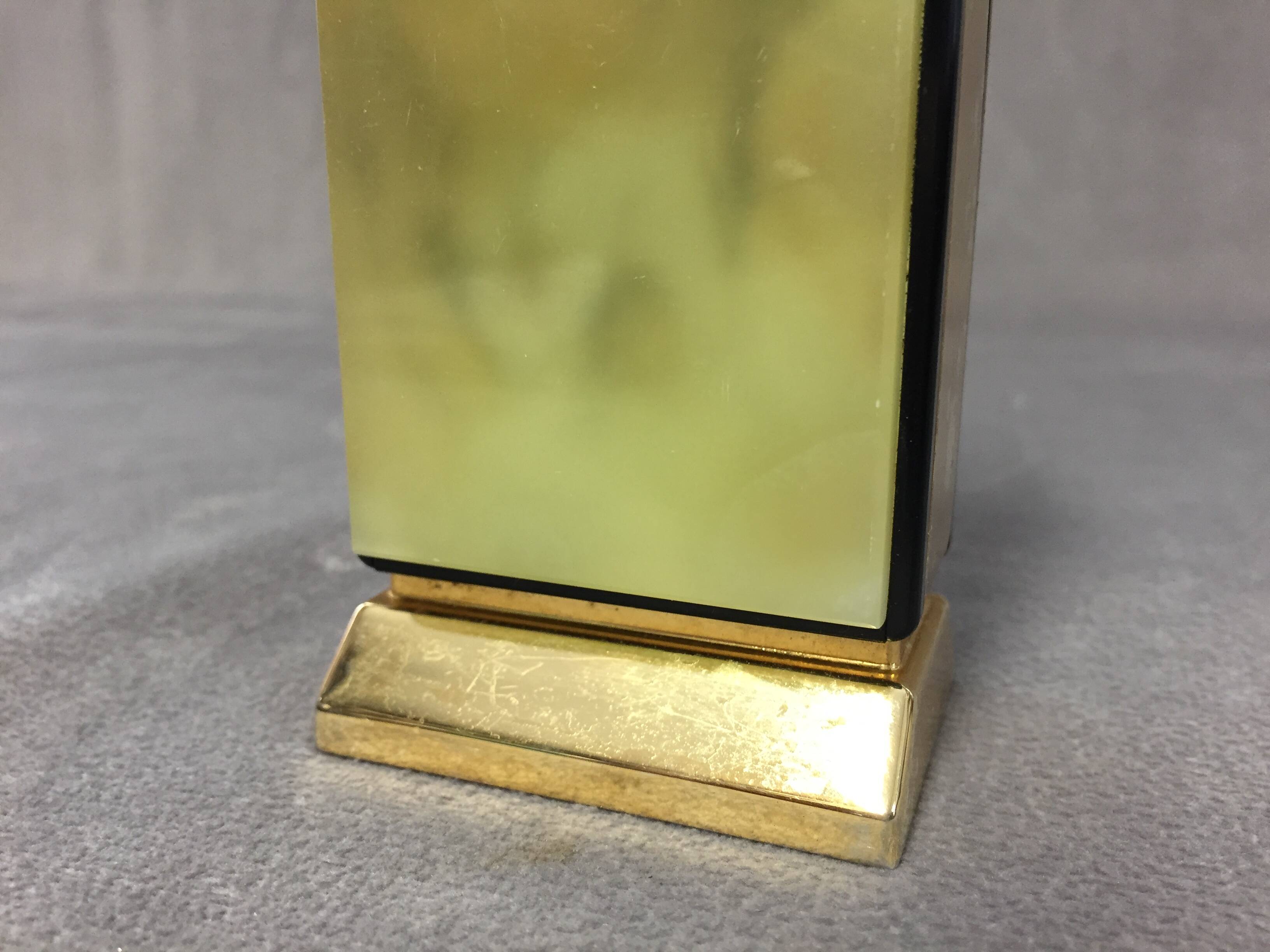 Collector table lighter sarome vintage electric gold metal & alabaster n°2