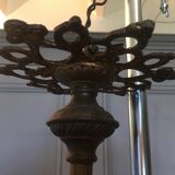 Old brass chandelier with tulips