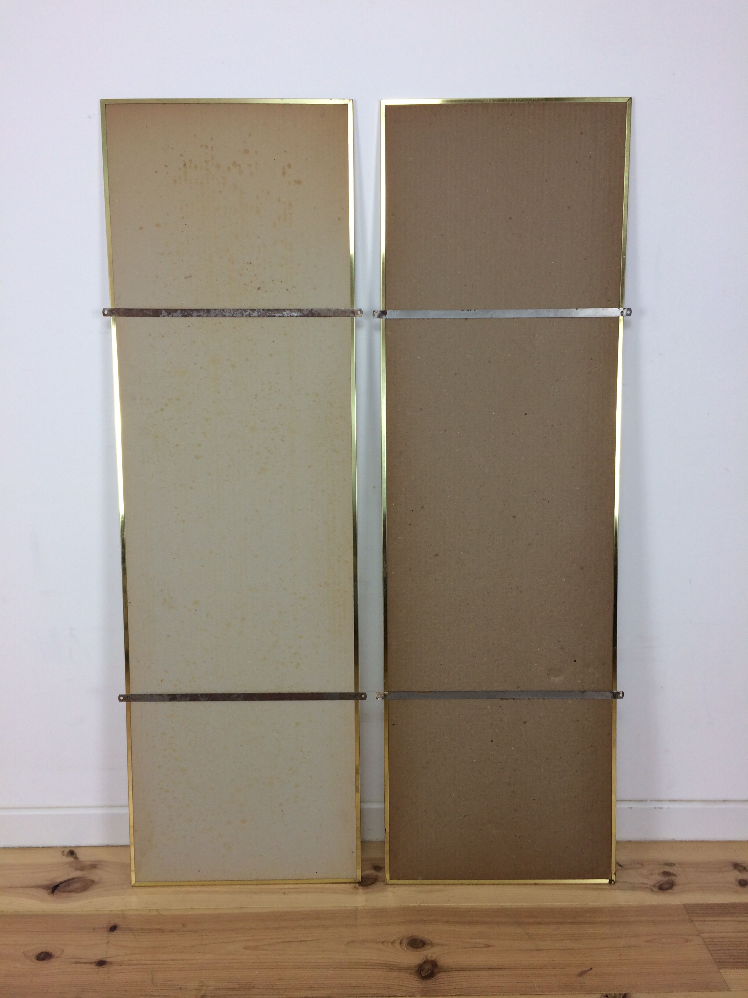 2 golden mirrors 121 x 37 cm