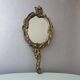 Hand mirror in brass art deco 30 years France