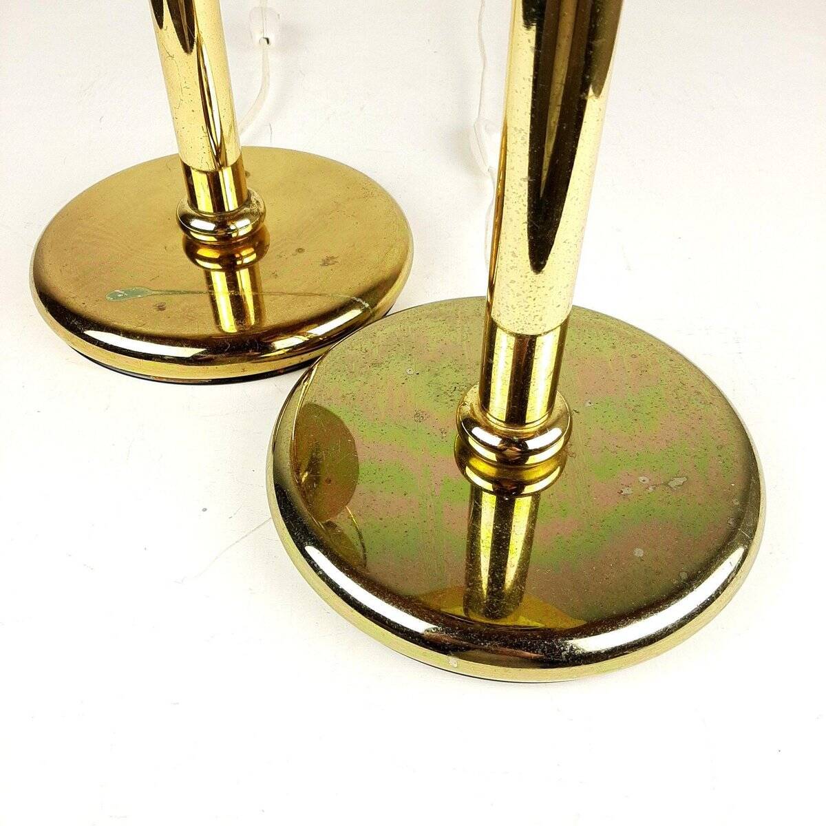 Golden metal table lamps by Sijaj Hrastnik, set of 2