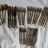 Ensemble de 35 couverts en laiton modèle Bambou vintage