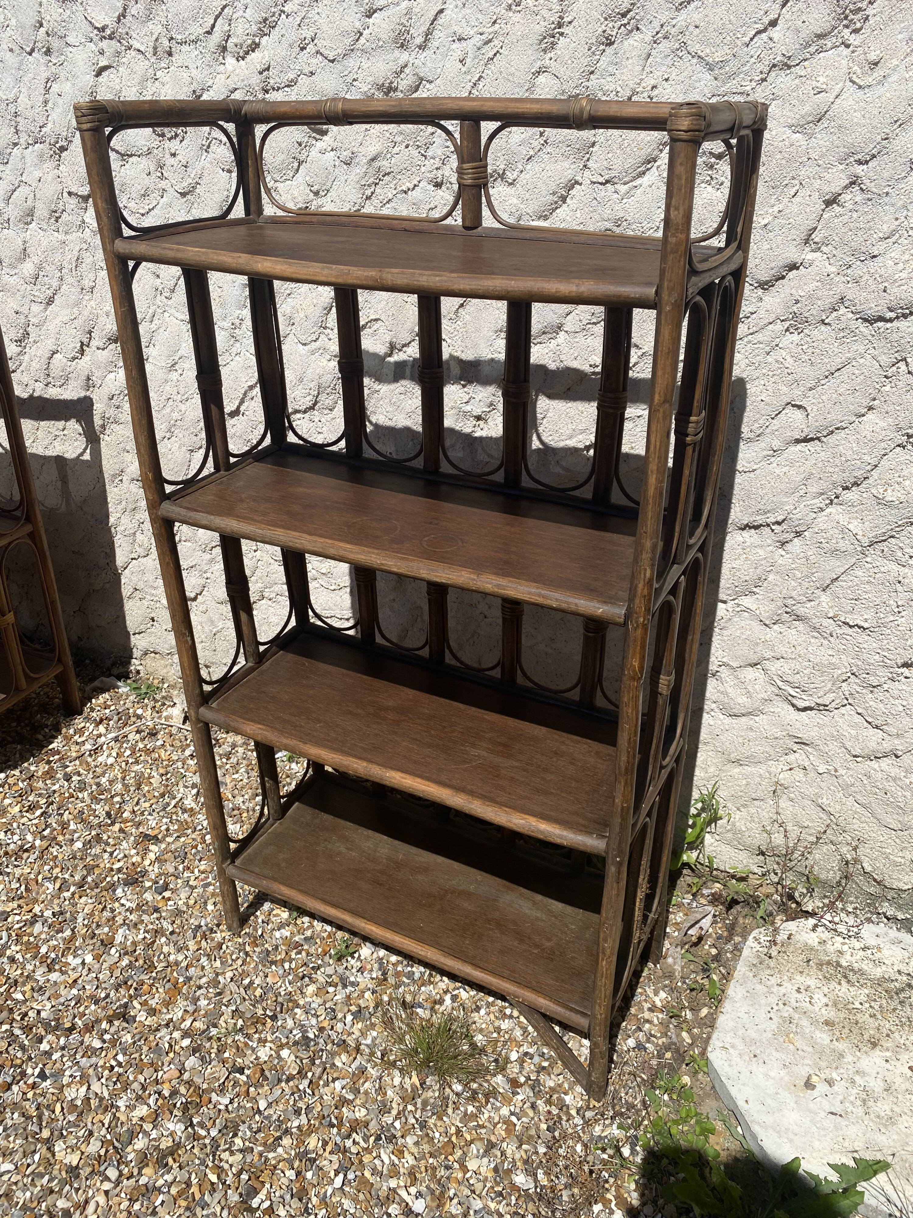 Vintage rattan shelf