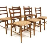 Set of 6 Scandinavian chairs in teak and oak, Sweden, 1960