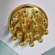 Large circular brass ceiling light, Space Age design, 1970s.