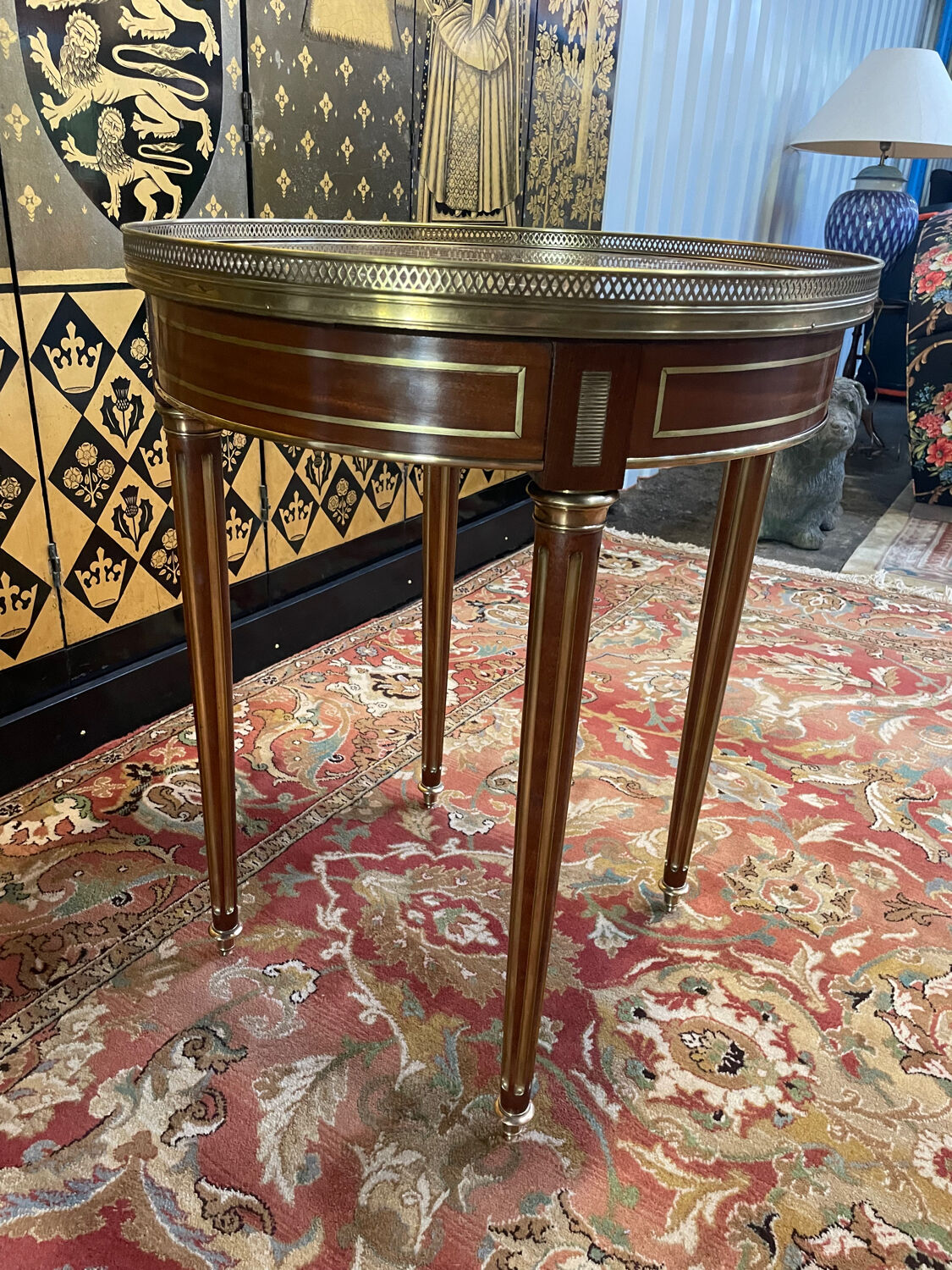 Table - Guéridon bouillotte de style Louis XVI restauré