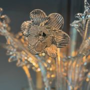 Venetian chandelier in colorless Murano glass, 6 light arms, circa 1940