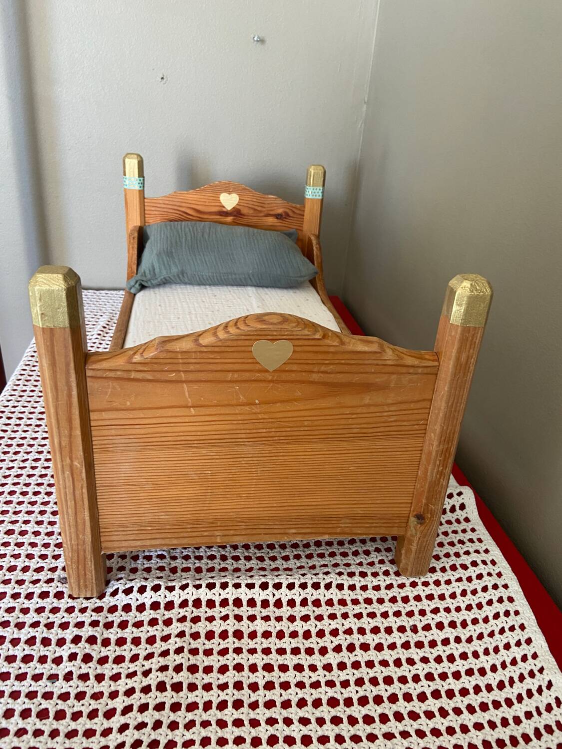 Wooden doll bed