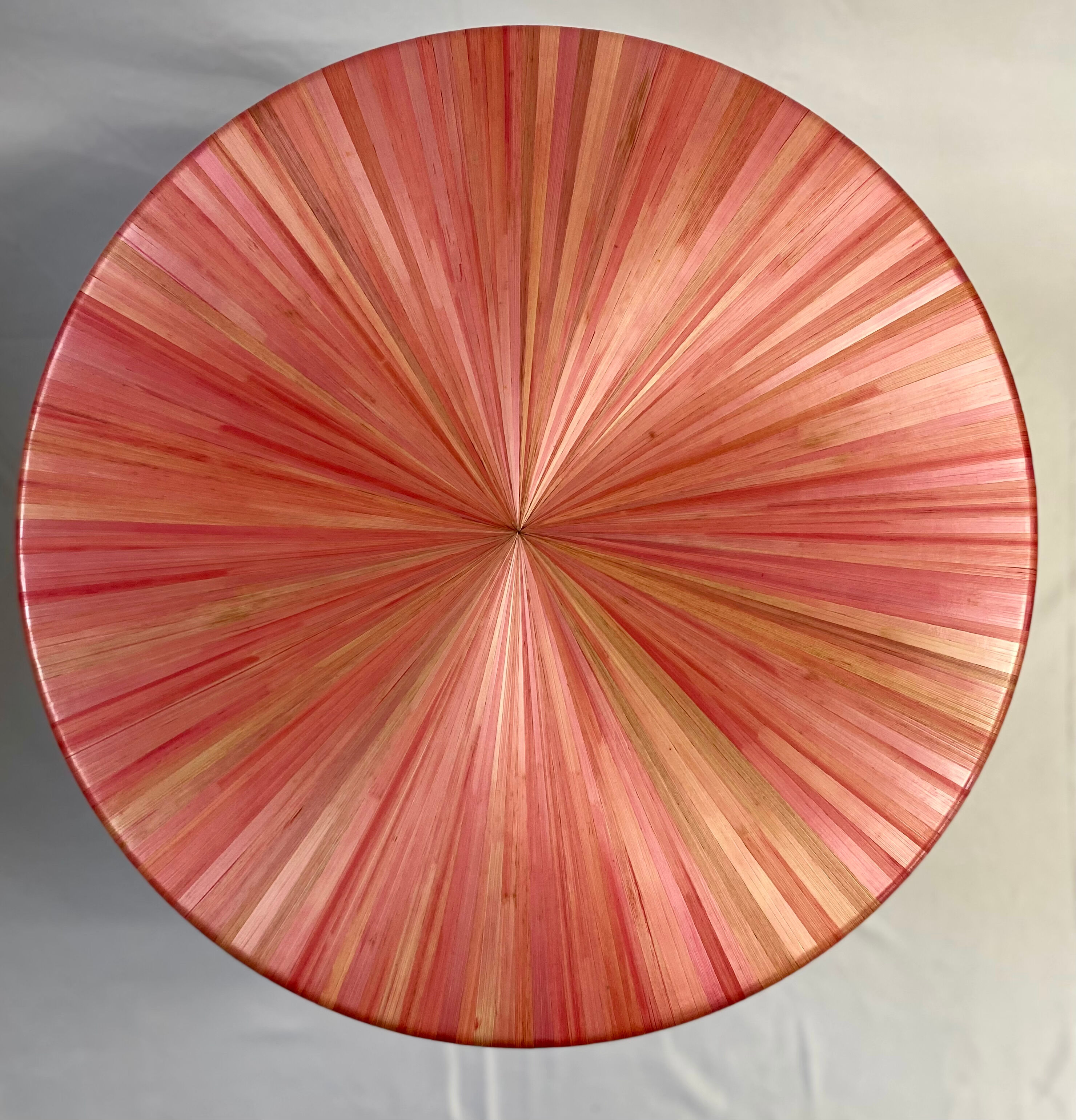 Straw marquetry coffee table