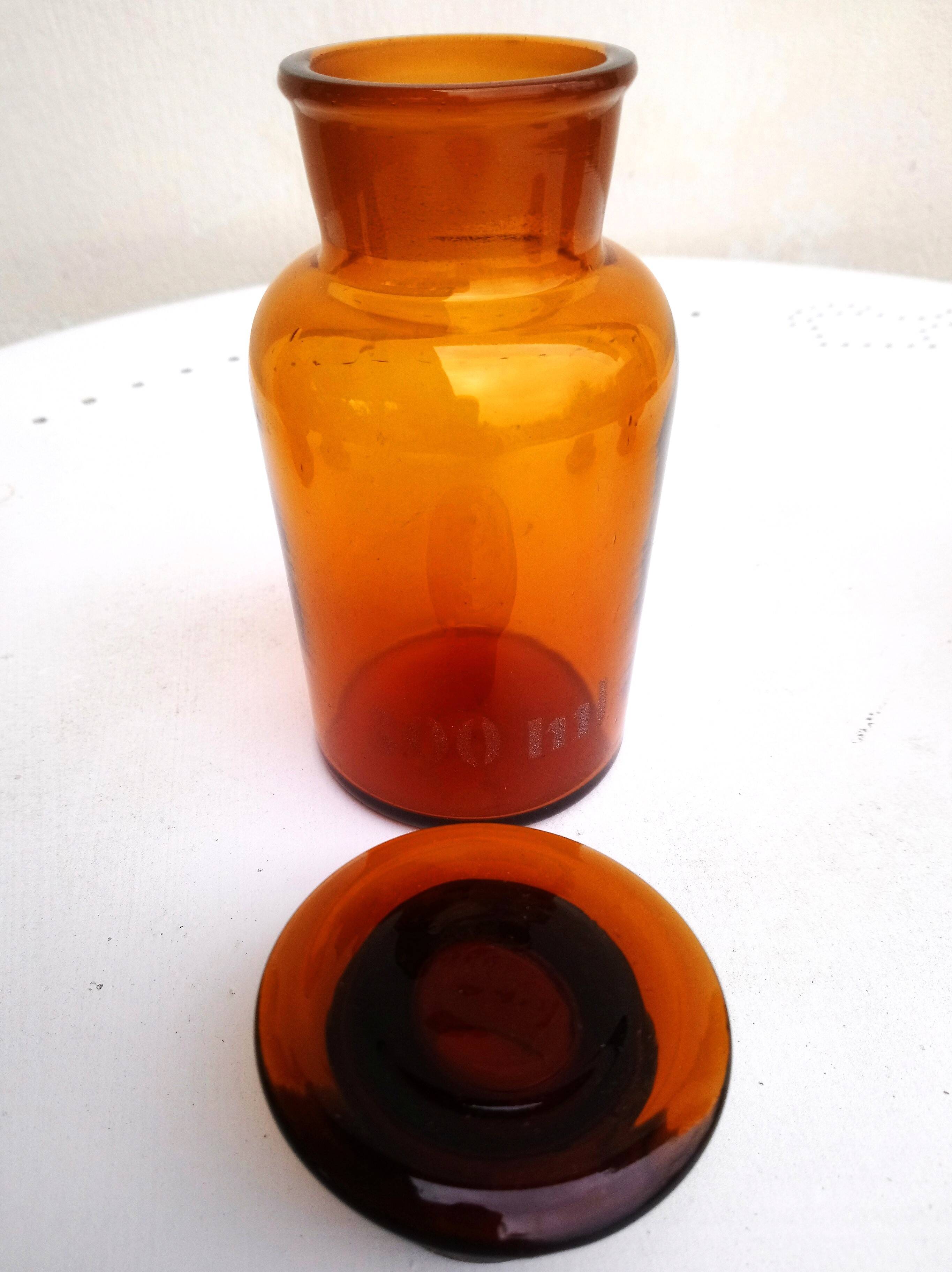 Set of 3 vintage brown pharmacy bottles
