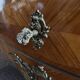 Bordeaux inlaid chest of drawers with marble and bronze ornament